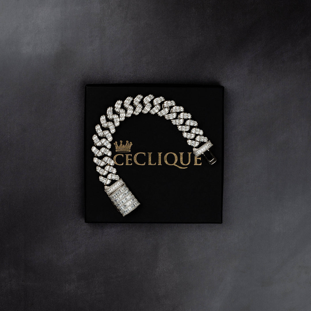 20mm Baguette Prong Bracelet - ICECLIQUE JEWELRY