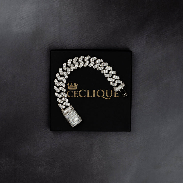 20mm Baguette Prong Bracelet - ICECLIQUE JEWELRY