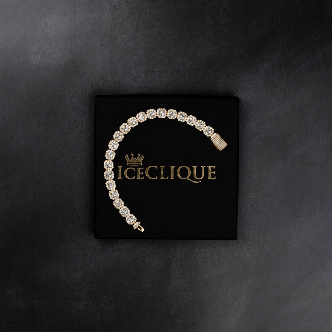 10mm Clustered Tennis Bracelet - ICECLIQUE JEWELRY