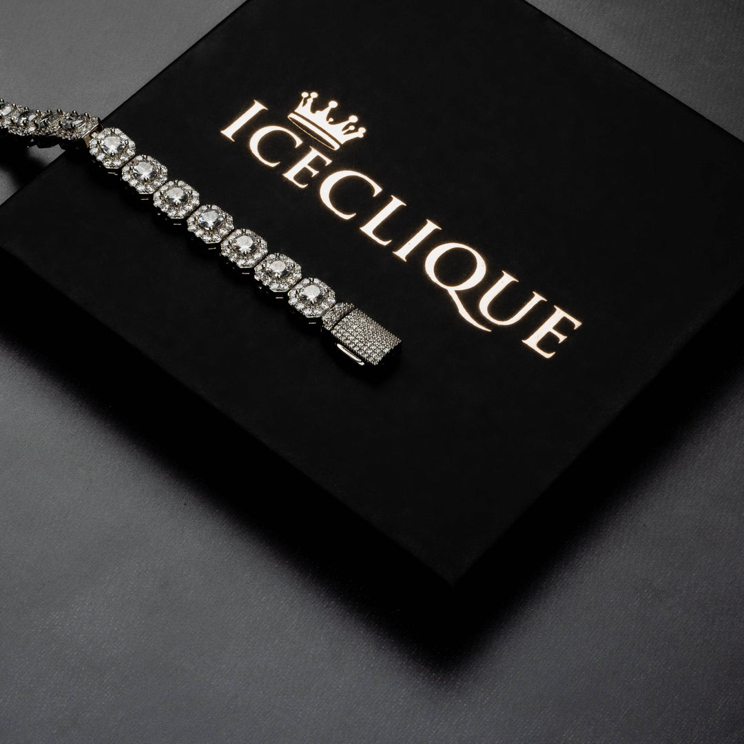 10mm Clustered Tennis Bracelet - ICECLIQUE JEWELRY
