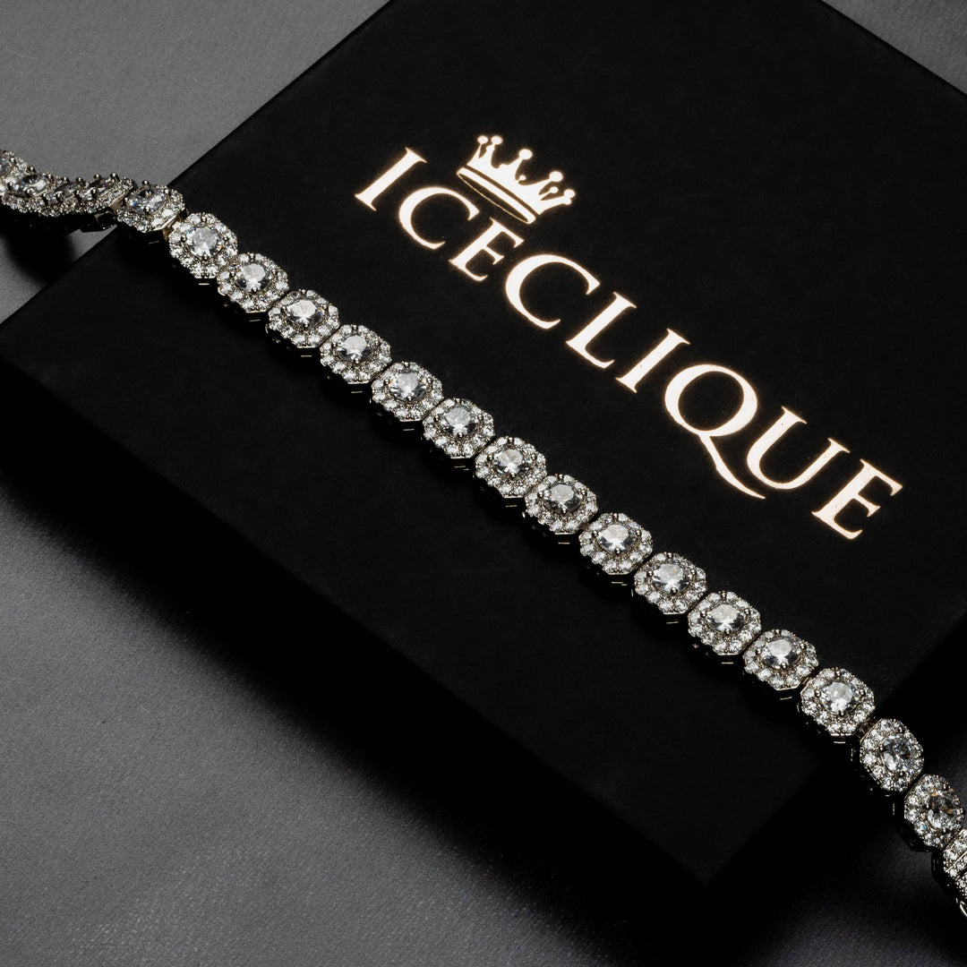 10mm Clustered Tennis Bracelet - ICECLIQUE JEWELRY
