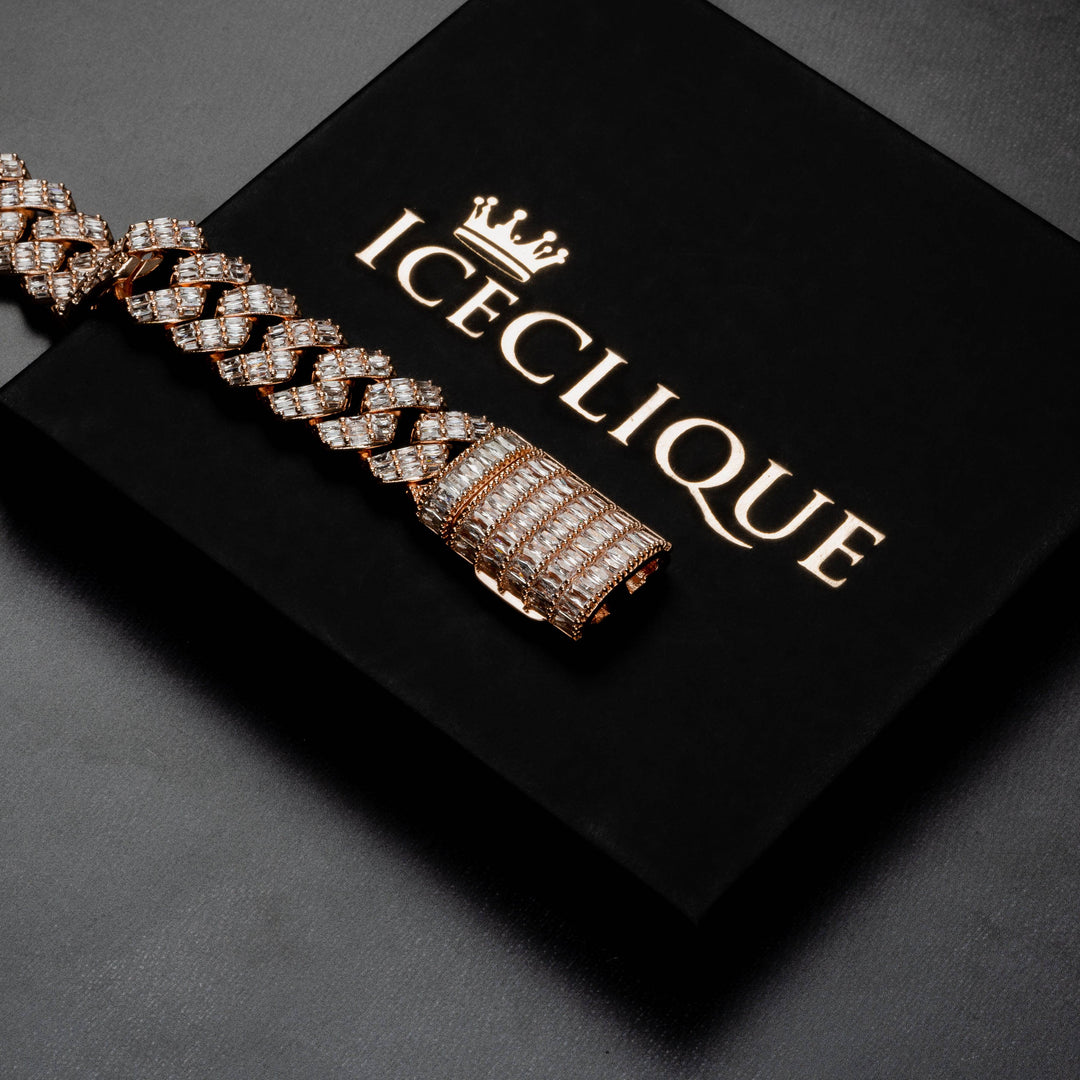 20mm Baguette Prong Bracelet - ICECLIQUE JEWELRY