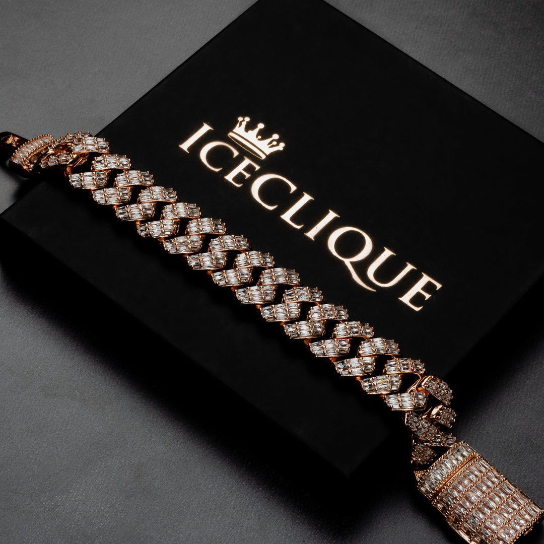 20mm Baguette Prong Bracelet - ICECLIQUE JEWELRY