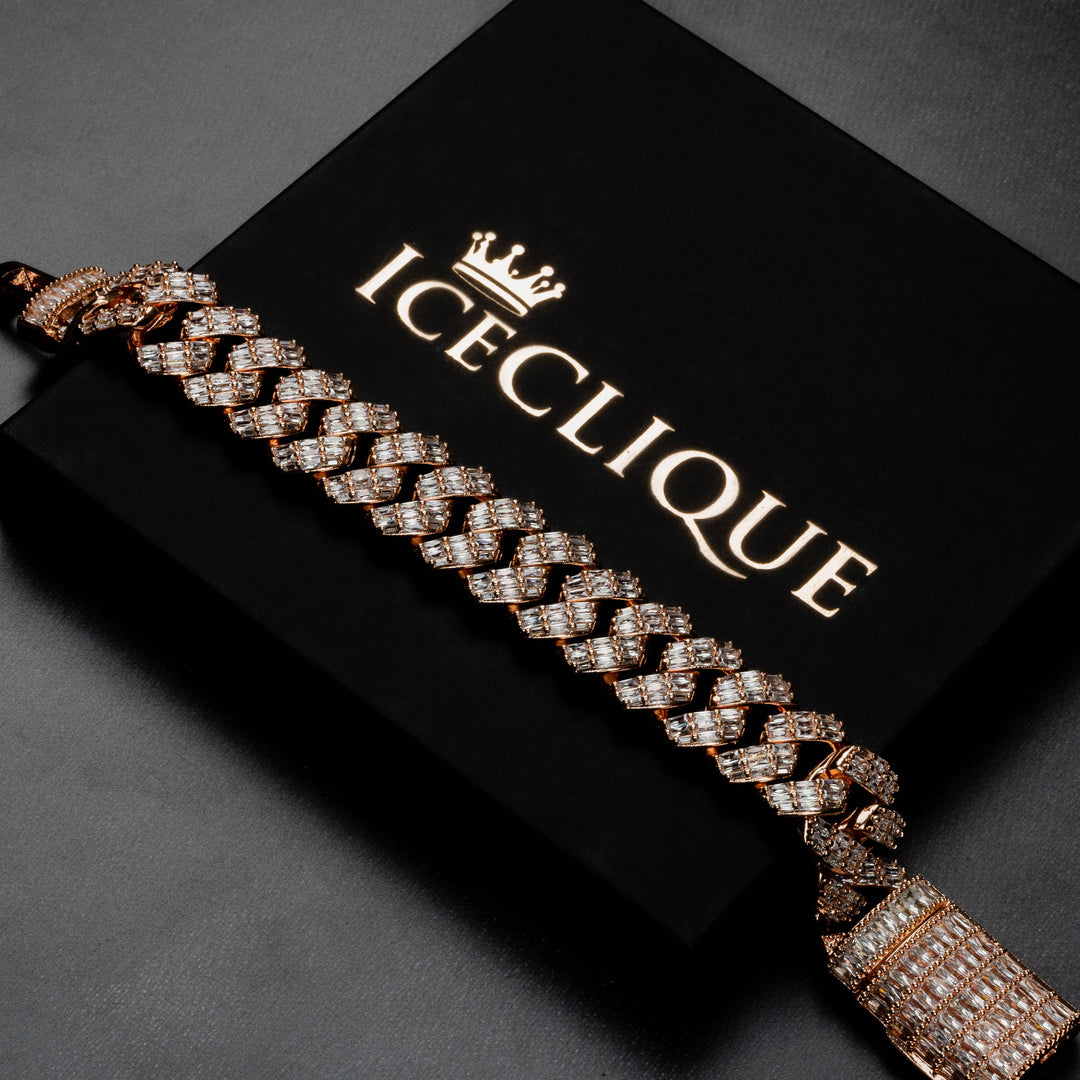 20mm Baguette Prong Bracelet - ICECLIQUE JEWELRY