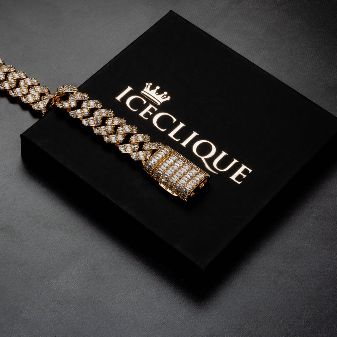 20mm Baguette Prong Bracelet - ICECLIQUE JEWELRY