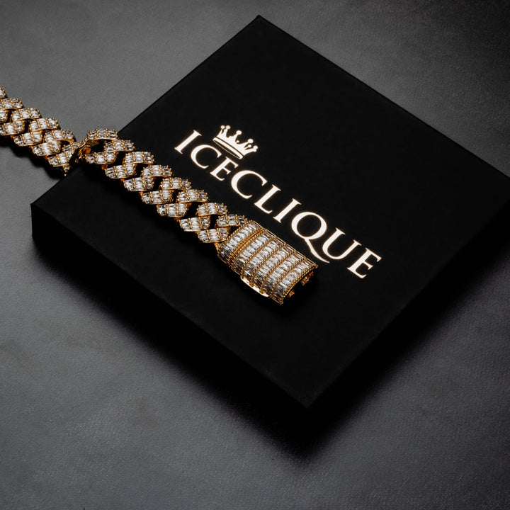 20mm Baguette Prong Bracelet - ICECLIQUE JEWELRY
