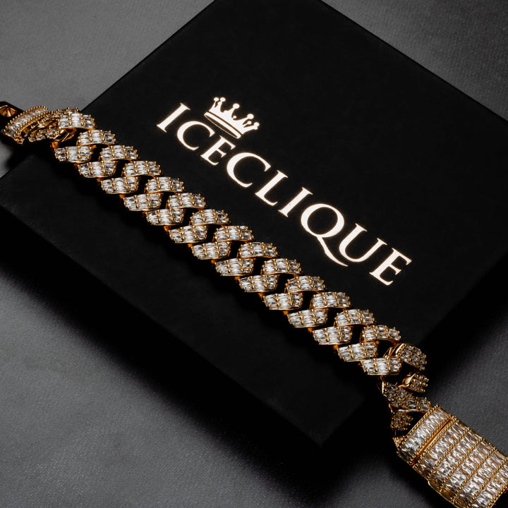 20mm Baguette Prong Bracelet - ICECLIQUE JEWELRY