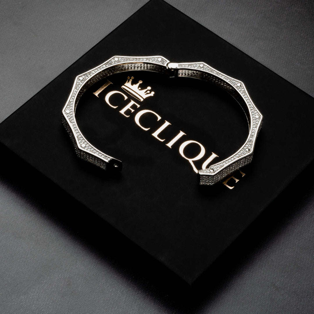 8mm Polygon Bangle Bracelet - ICECLIQUE JEWELRY