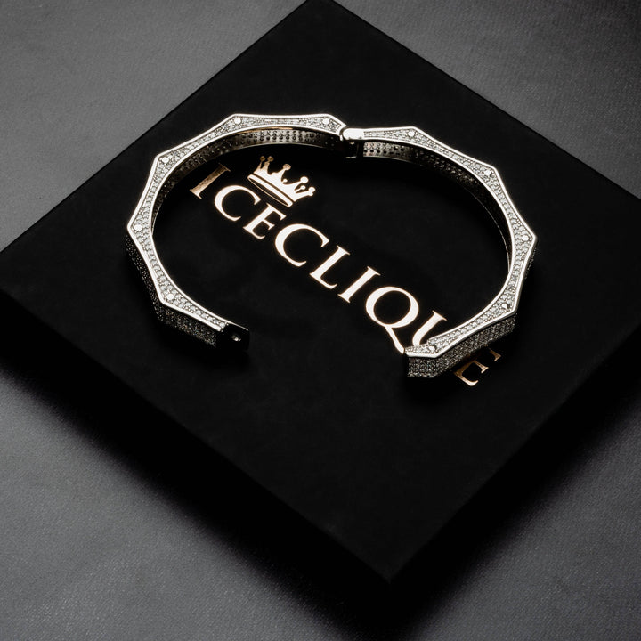 8mm Polygon Bangle Bracelet - ICECLIQUE JEWELRY