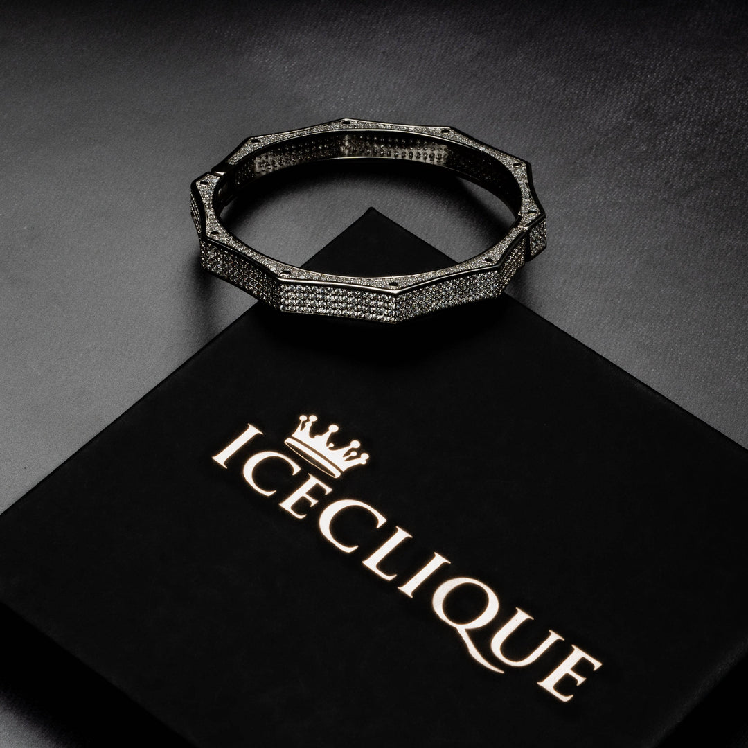 8mm Polygon Bangle Bracelet - ICECLIQUE JEWELRY