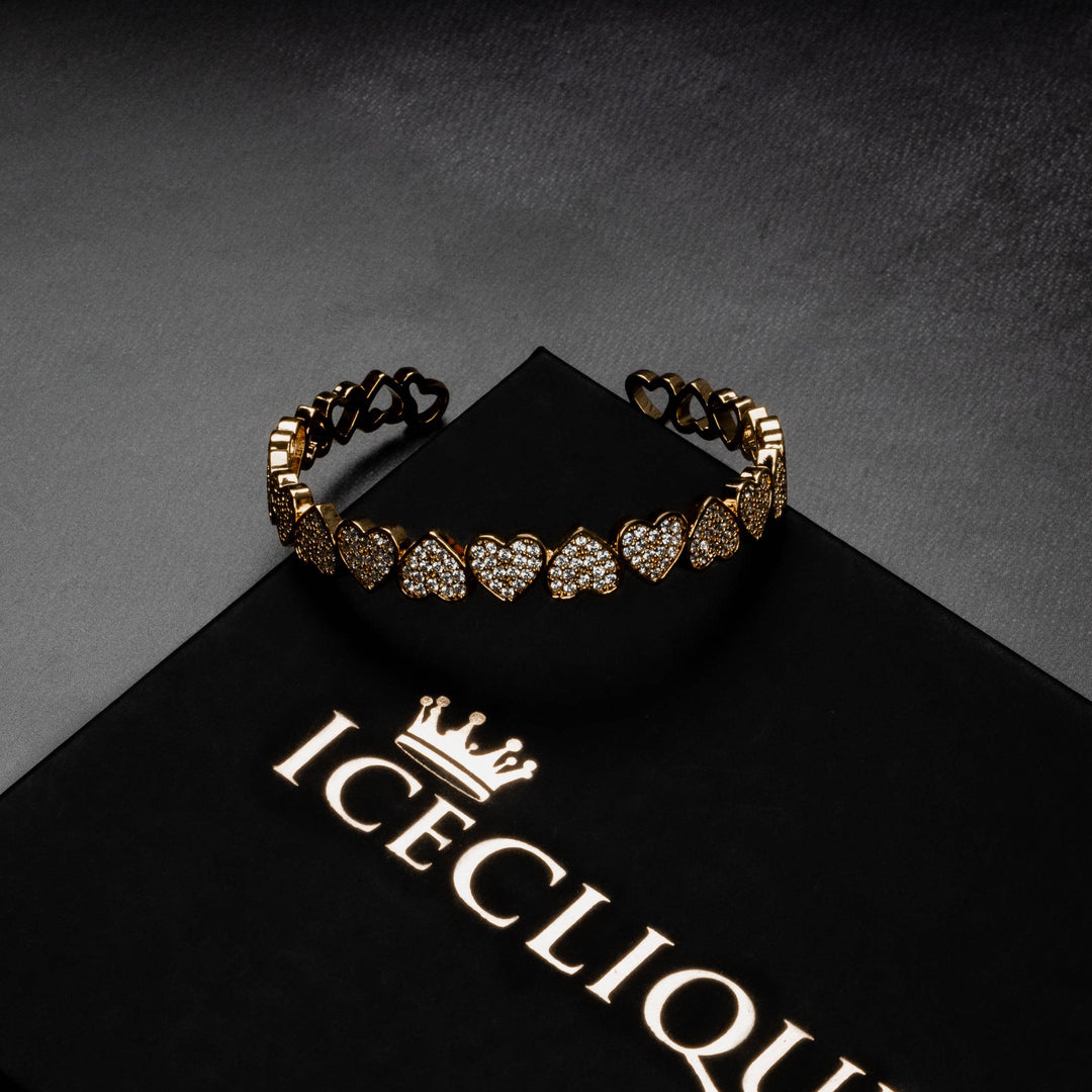 8mm Heart Bangle Bracelet - ICECLIQUE JEWELRY