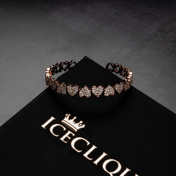 8mm Heart Bangle Bracelet - ICECLIQUE JEWELRY
