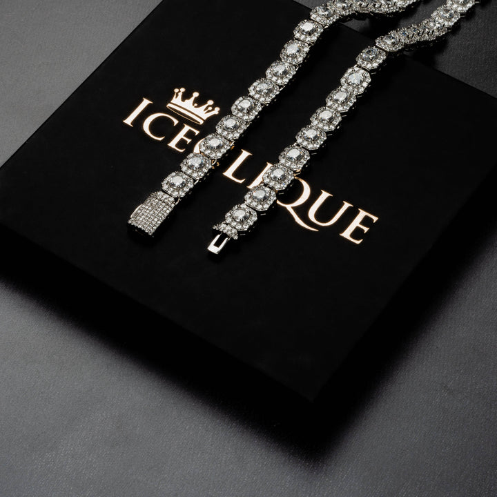 10mm Clustered Tennis Chain - ICECLIQUE JEWELRY