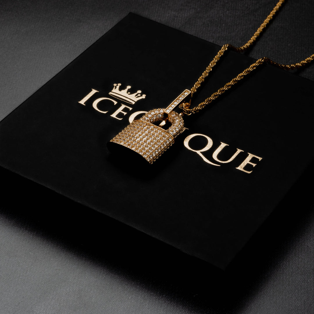 Iced Padlock Pendant - ICECLIQUE JEWELRY
