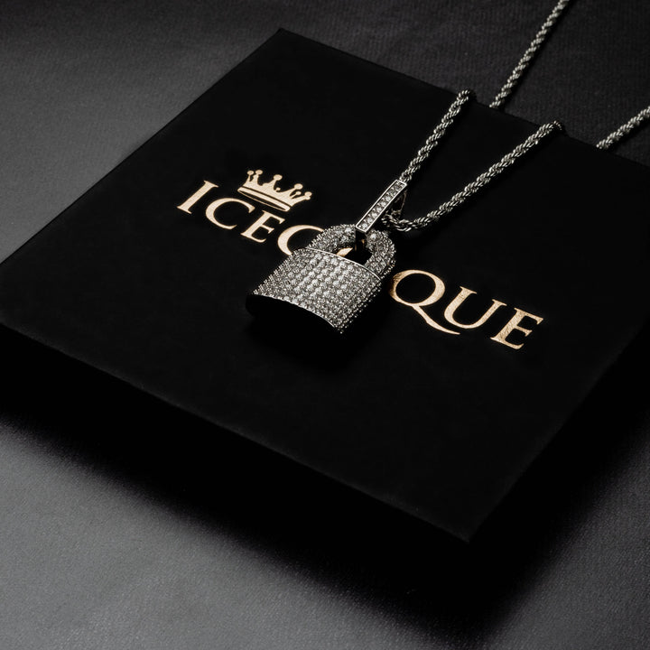 Iced Padlock Pendant - ICECLIQUE JEWELRY