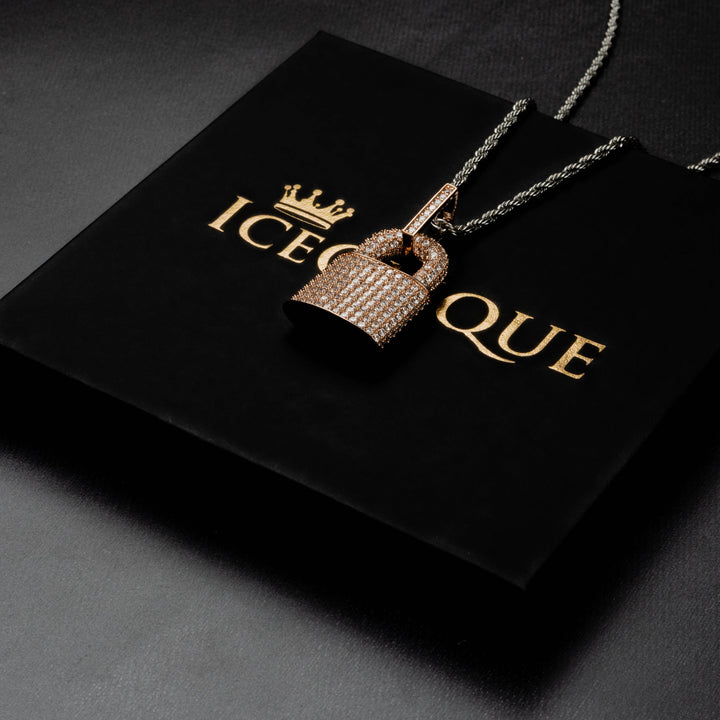 Iced Padlock Pendant - ICECLIQUE JEWELRY