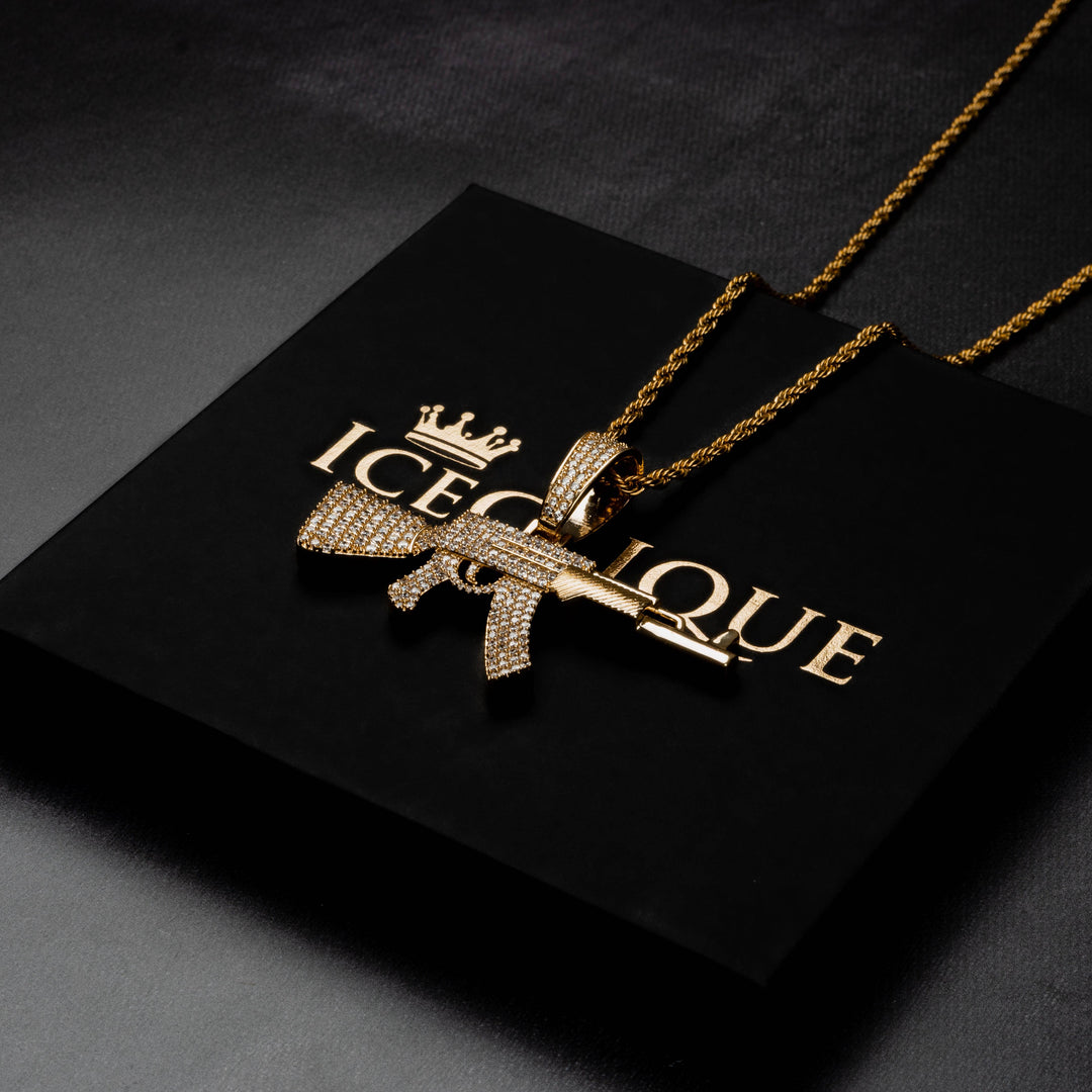 Iced AK47 Pendant - ICECLIQUE JEWELRY