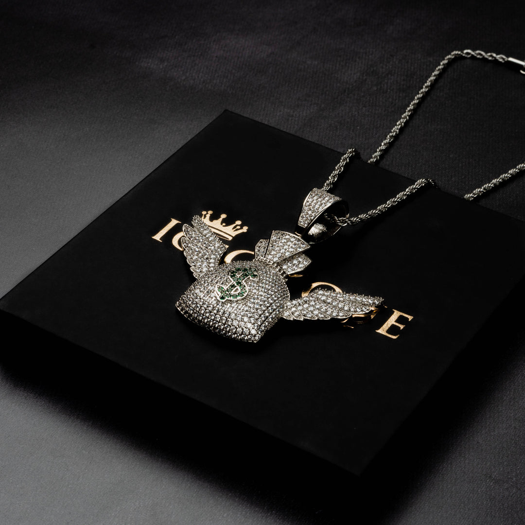 Winged Money Bag Pendant - ICECLIQUE JEWELRY
