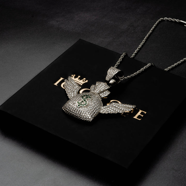 Winged Money Bag Pendant - ICECLIQUE JEWELRY