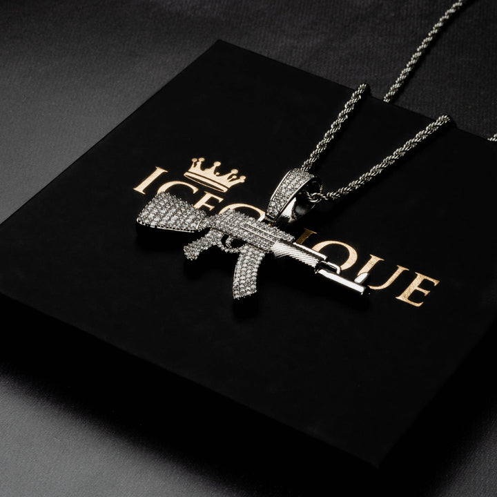 Iced AK47 Pendant - ICECLIQUE JEWELRY