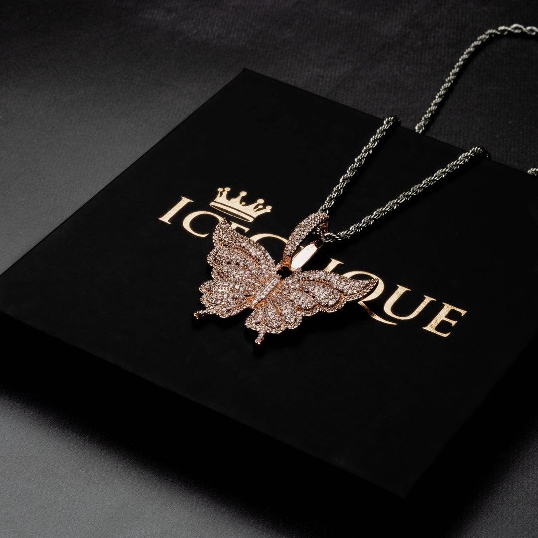 Iced Butterfly Pendant - ICECLIQUE JEWELRY