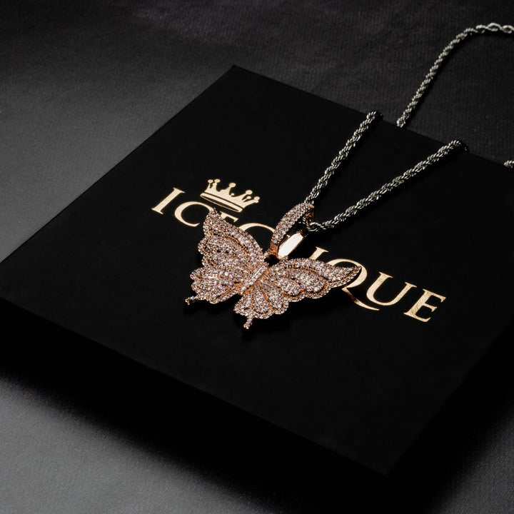 Iced Butterfly Pendant - ICECLIQUE JEWELRY