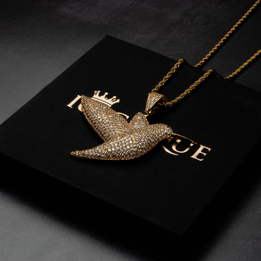 Iced Dove Pendant - ICECLIQUE JEWELRY