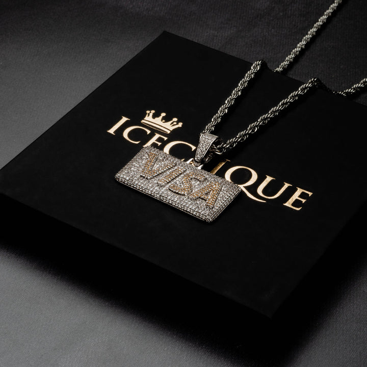 Iced Visa Card Pendant - ICECLIQUE JEWELRY