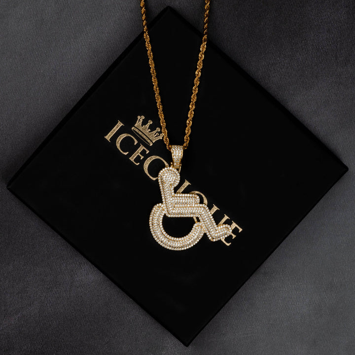 Handicap Sign Pendant - ICECLIQUE JEWELRY