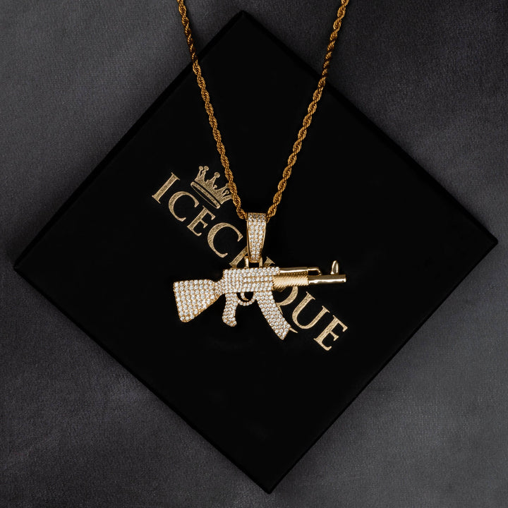 Iced AK47 Pendant - ICECLIQUE JEWELRY