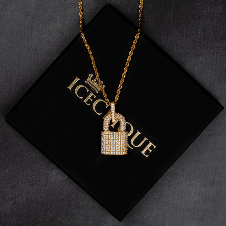 Iced Padlock Pendant - ICECLIQUE JEWELRY