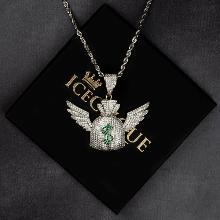 Winged Money Bag Pendant - ICECLIQUE JEWELRY