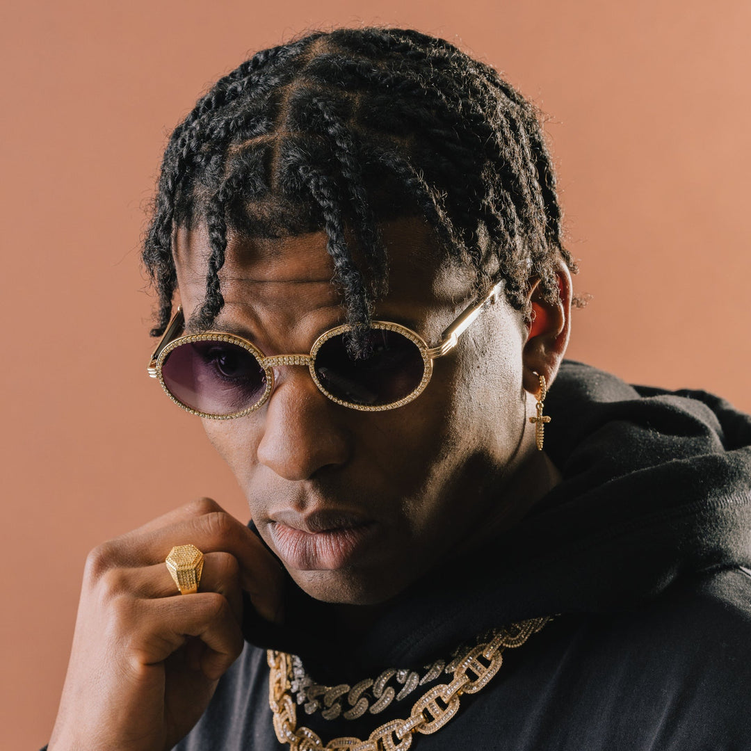Free Iced Out Oval Glasses - Black Lens - ICECLIQUE JEWELRY