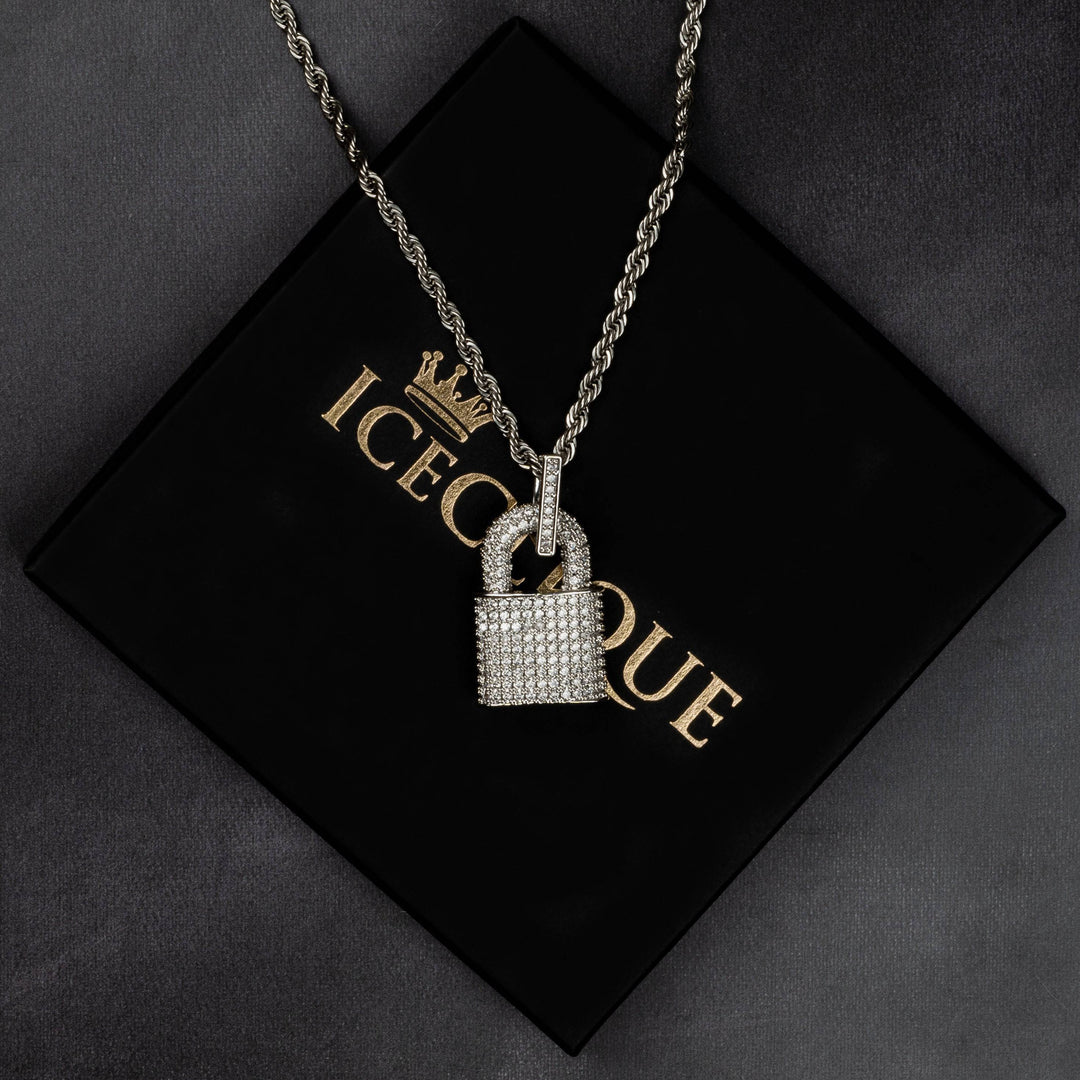 Iced Padlock Pendant - ICECLIQUE JEWELRY