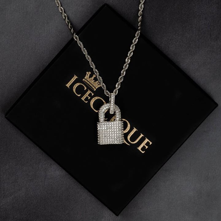 Iced Padlock Pendant - ICECLIQUE JEWELRY