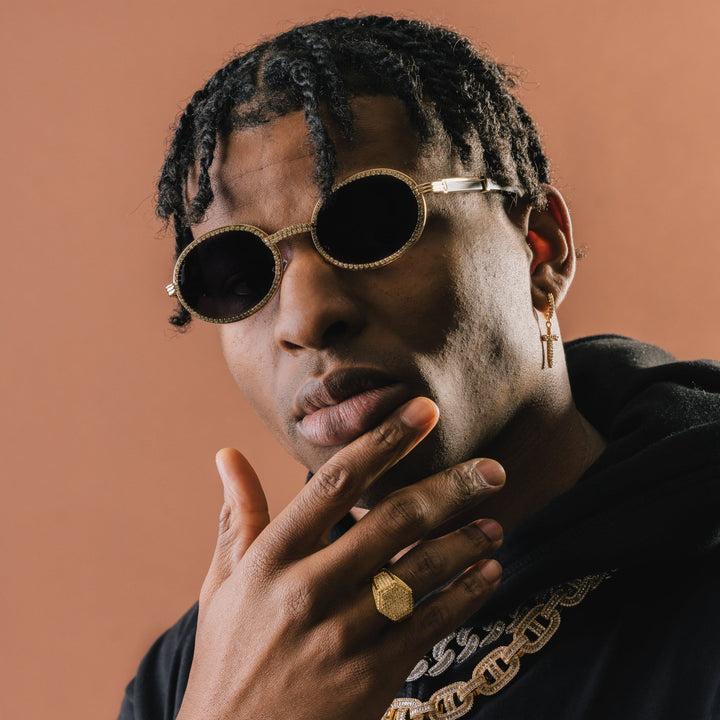 Free Iced Out Oval Glasses - Black Lens - ICECLIQUE JEWELRY
