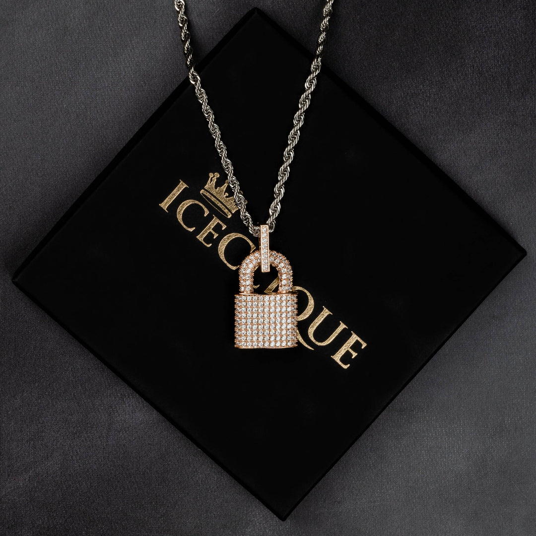 Iced Padlock Pendant - ICECLIQUE JEWELRY