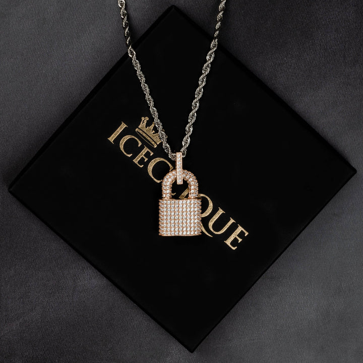 Iced Padlock Pendant - ICECLIQUE JEWELRY