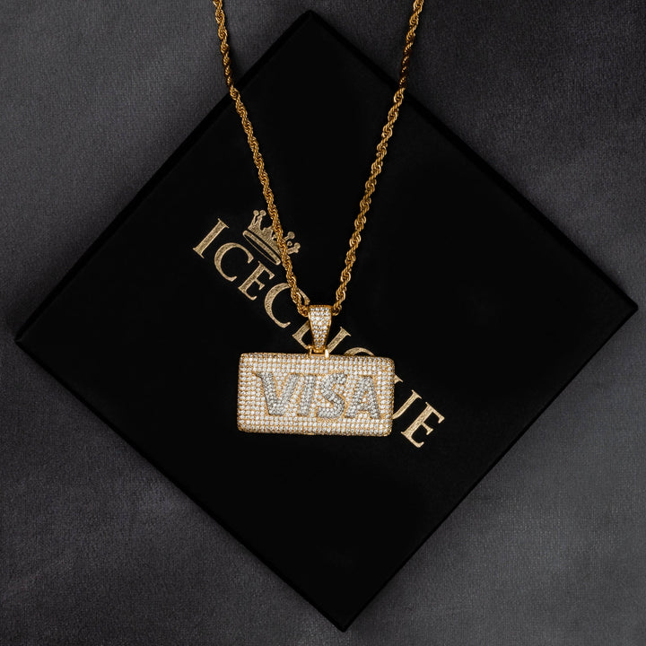 Iced Visa Card Pendant - ICECLIQUE JEWELRY