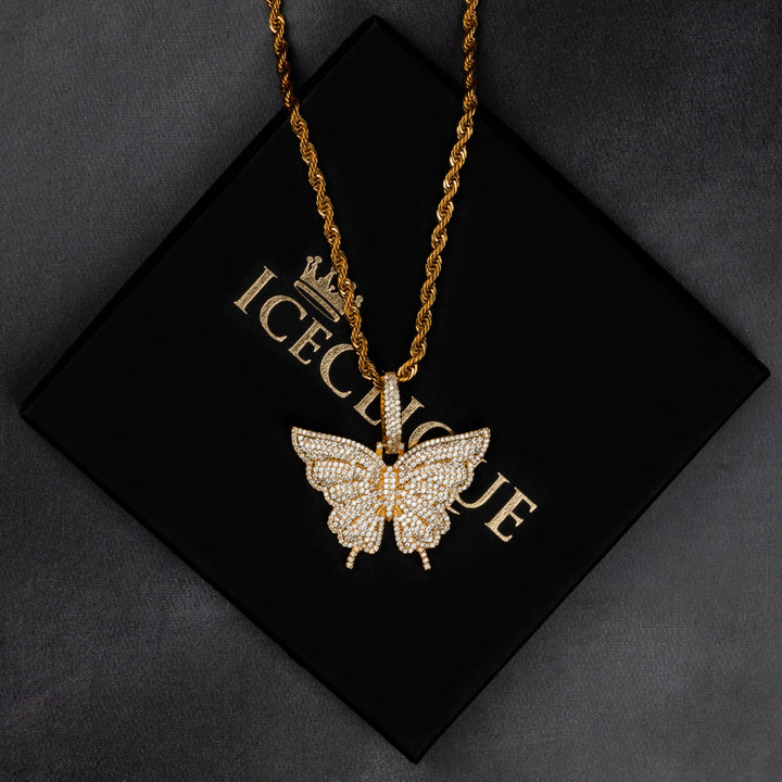 Iced Butterfly Pendant - ICECLIQUE JEWELRY