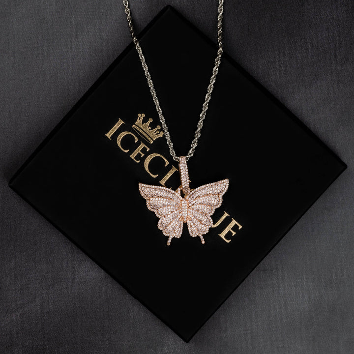 Iced Butterfly Pendant - ICECLIQUE JEWELRY