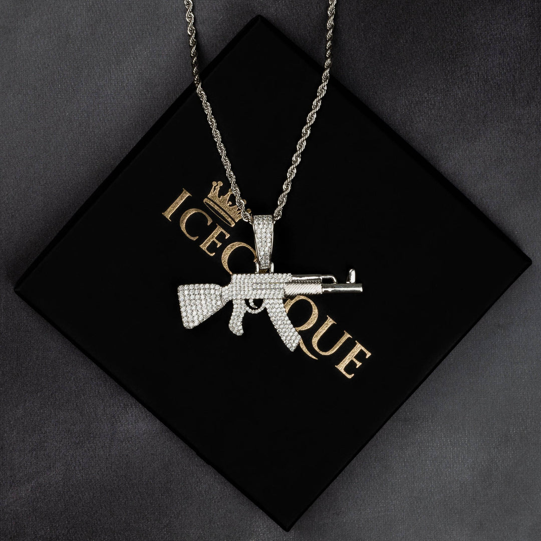 Iced AK47 Pendant - ICECLIQUE JEWELRY