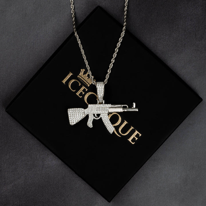 Iced AK47 Pendant - ICECLIQUE JEWELRY