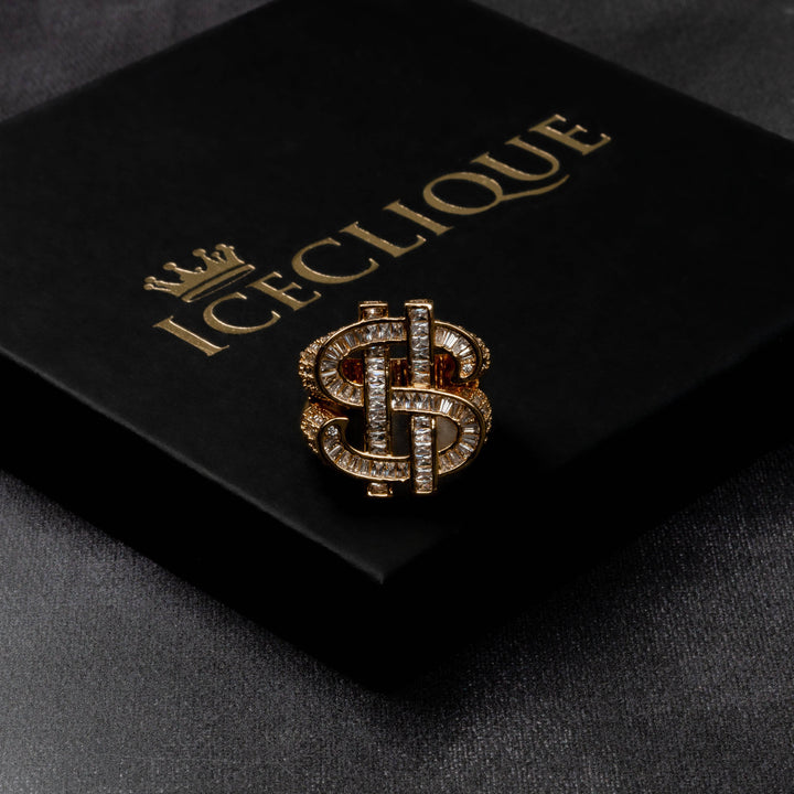 Iced Dollar Sign Ring - ICECLIQUE JEWELRY