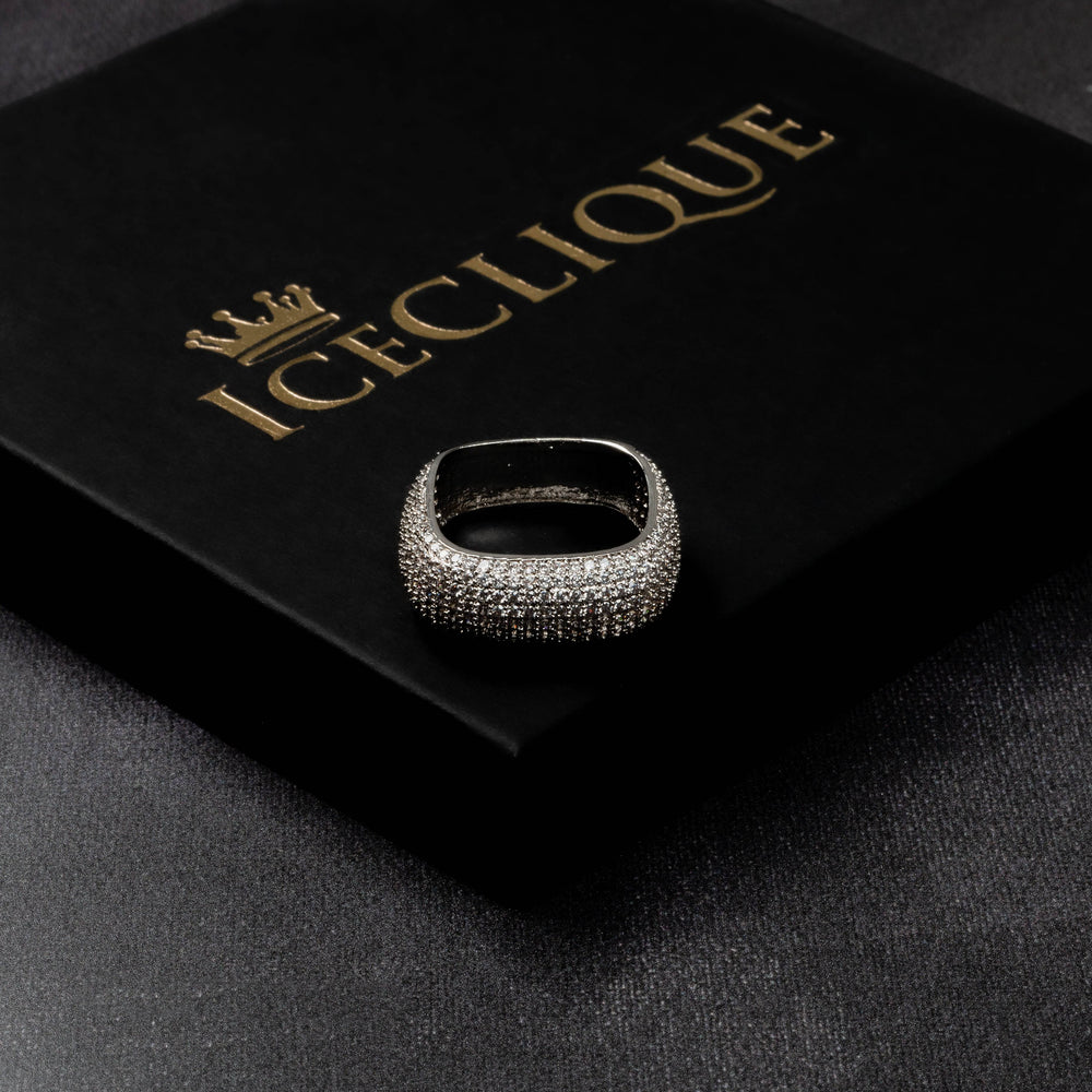 Iced Square Ring - ICECLIQUE JEWELRY