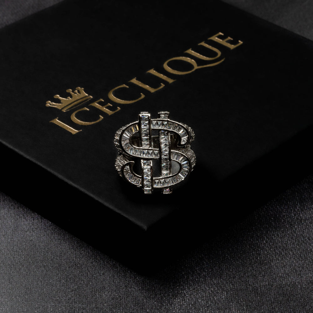 Iced Dollar Sign Ring - ICECLIQUE JEWELRY