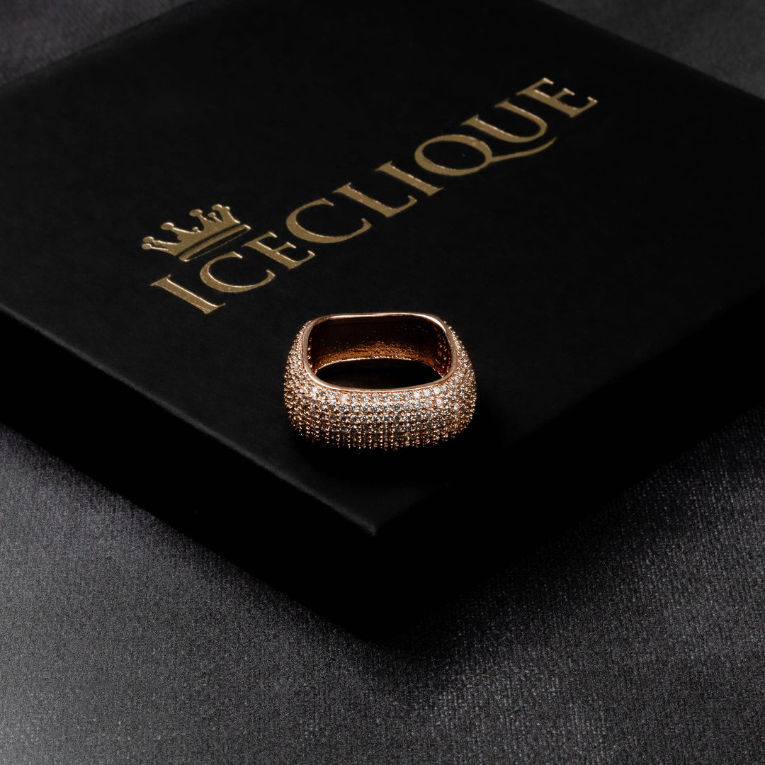 Iced Square Ring - ICECLIQUE JEWELRY