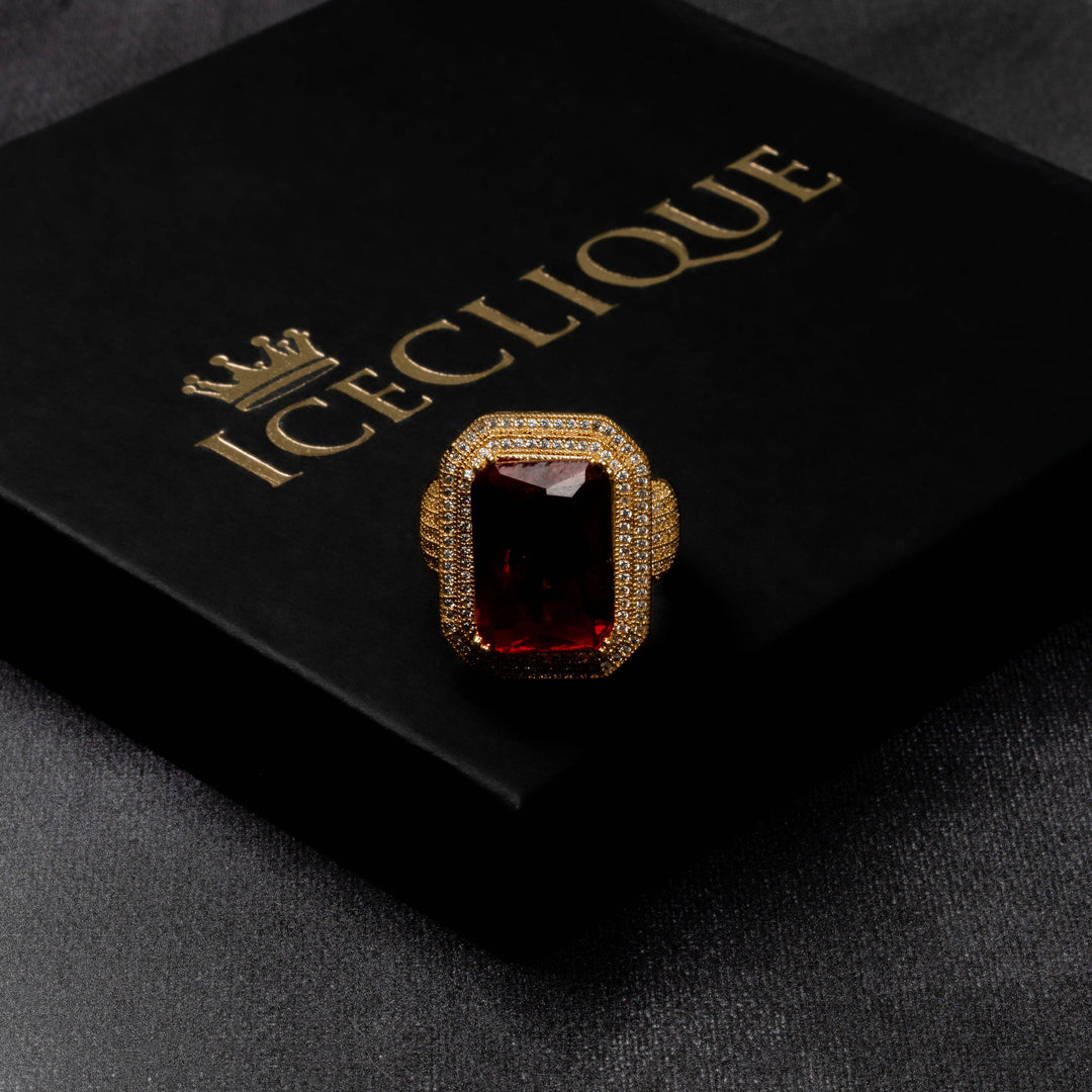 Iced Out Ruby Ring - ICECLIQUE JEWELRY