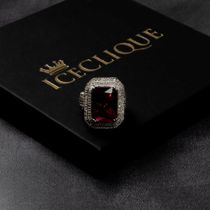 Iced Out Ruby Ring - ICECLIQUE JEWELRY