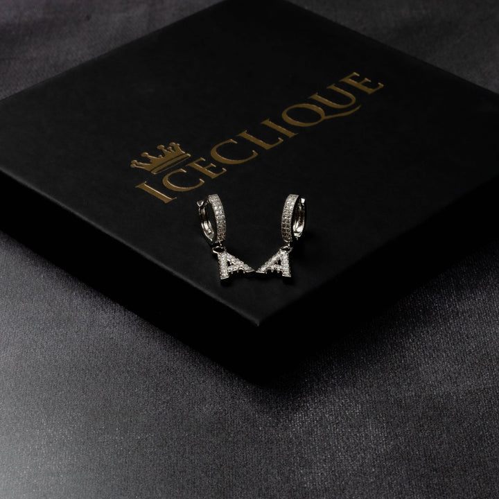 A-Z Iced Tennis Initial Drop Earrings - ICECLIQUE JEWELRY